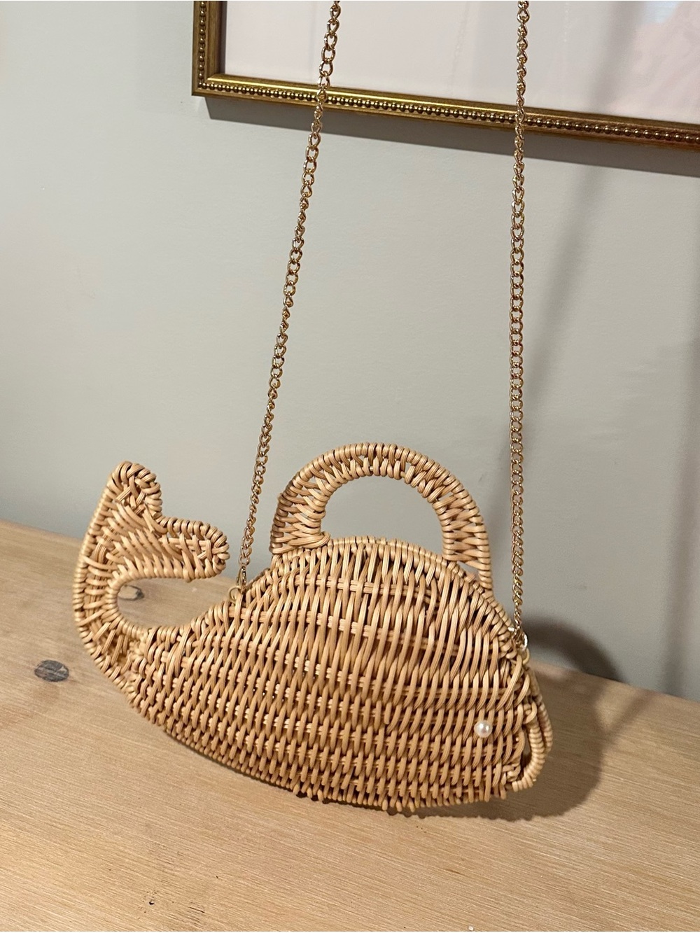 Tommy Bahama Wicker Woven Whale 🐳 Crossbody Purse or Handle Clutch Bag